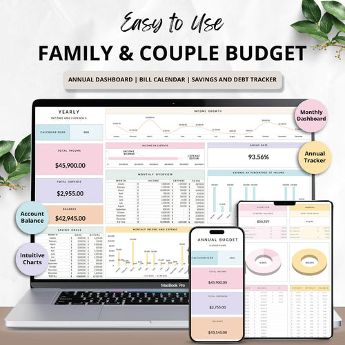 Family And Couple Annual Budget Spreadsheet