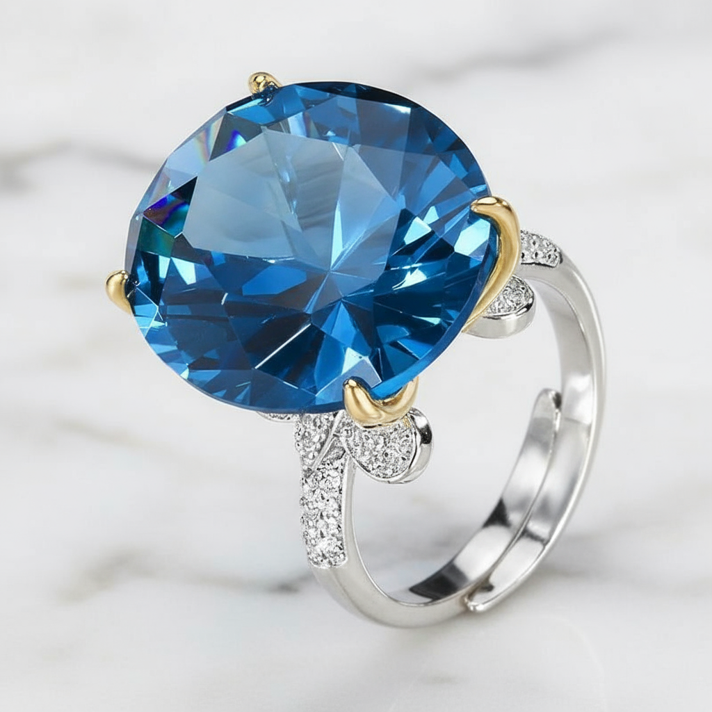 Luxury Adjustable Crystal Ring