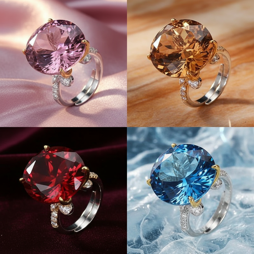 Luxury Adjustable Crystal Ring