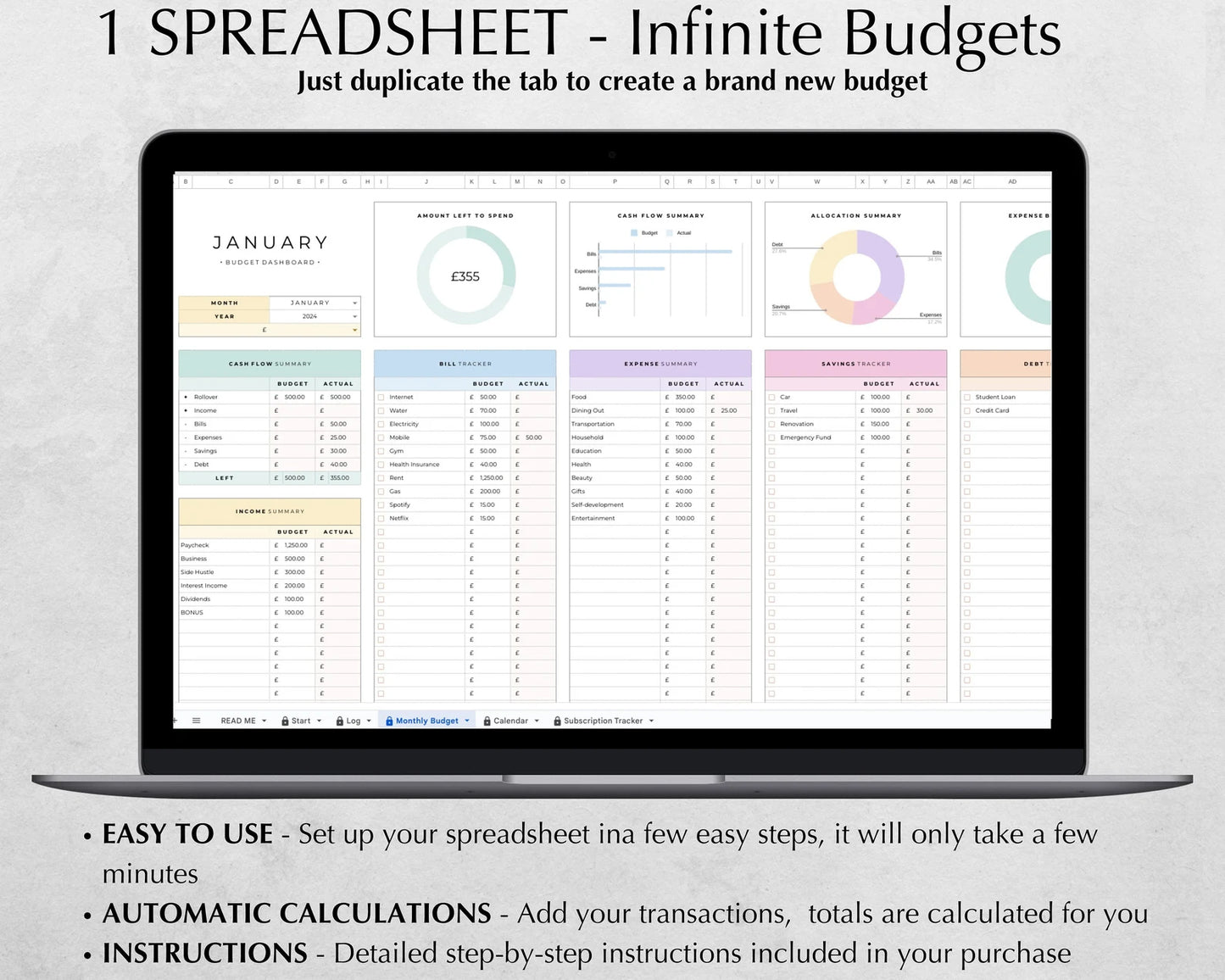 Ultimate Monthly Budget Spreadsheet